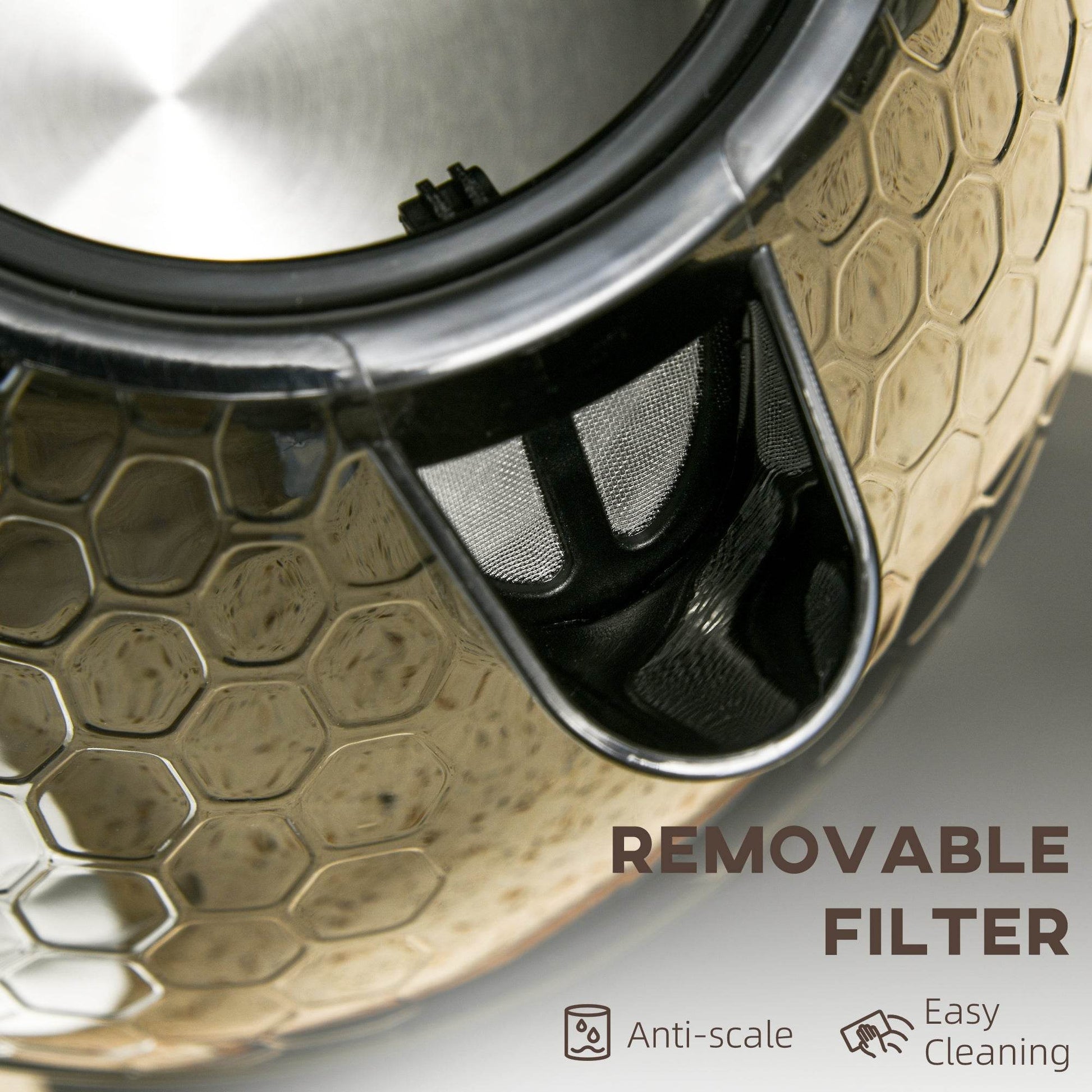 HOMCOM 1.7L Fast Boiling Electric Kettle with Auto Shut-off and Removable Filter – 3000W BPA-Free Black Design - ALL4U RETAILER LTD