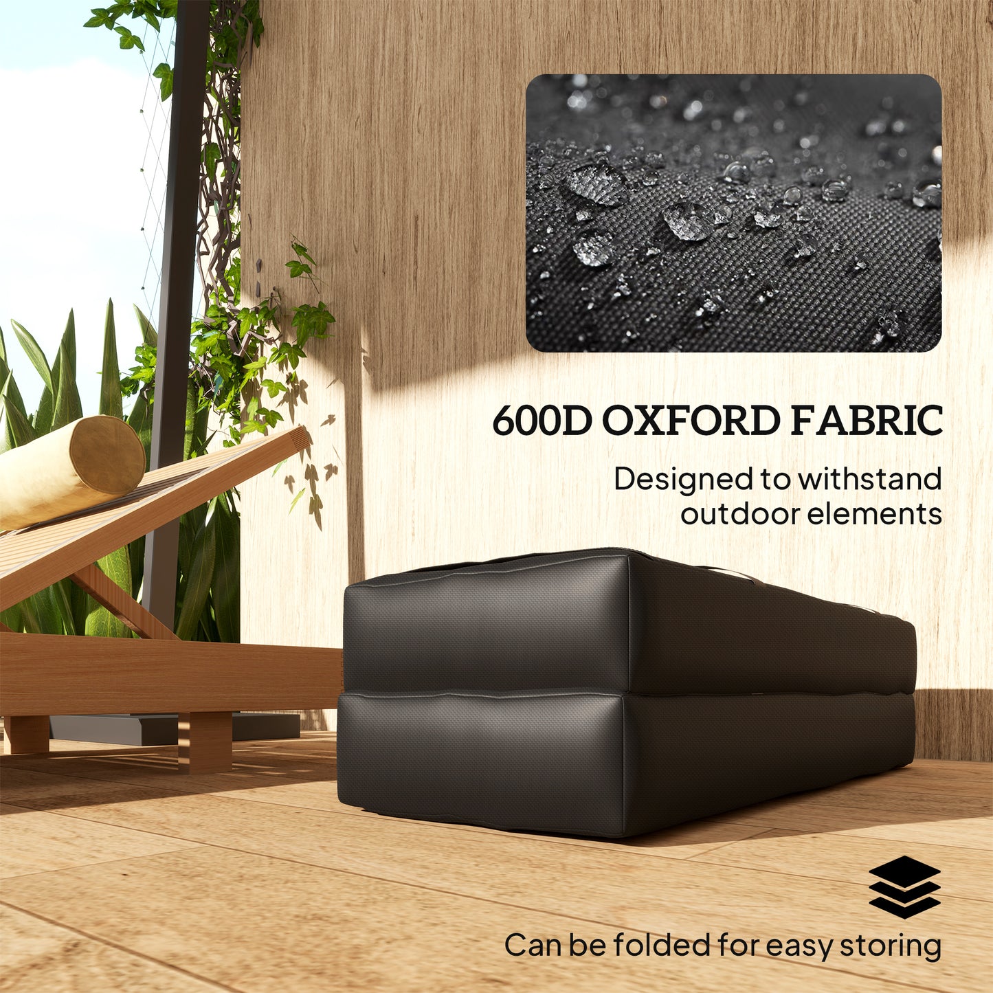 Outsunny Parasol Weights Set of 2 25 Kg Fillable Sandbag Base Weights with Handles for Cantilever Umbrellas Black