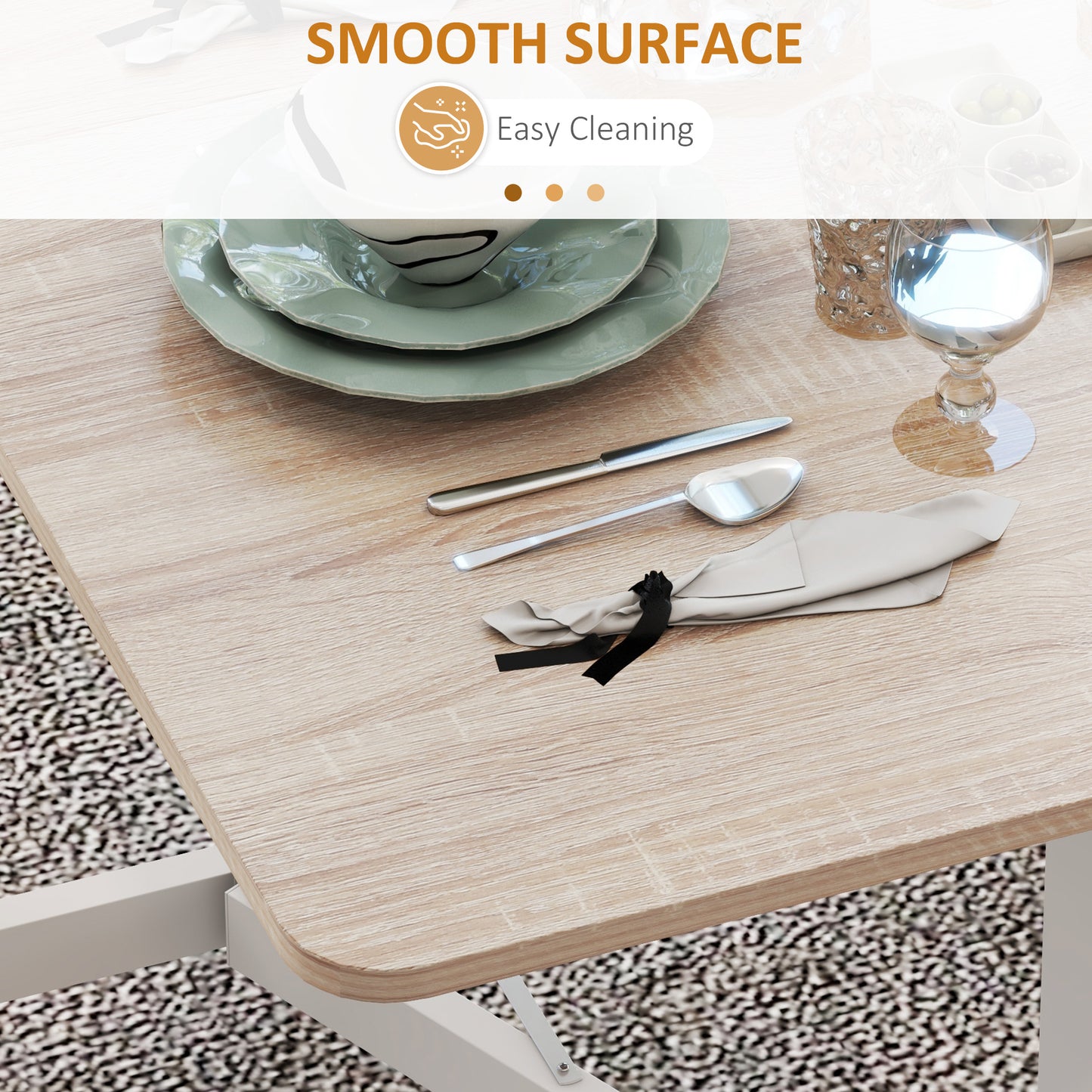 HOMCOM Oak Drop Leaf Dining Table Seats 4 to 6 People for Small Apartments Folds to 26cm High for Easy Storage
