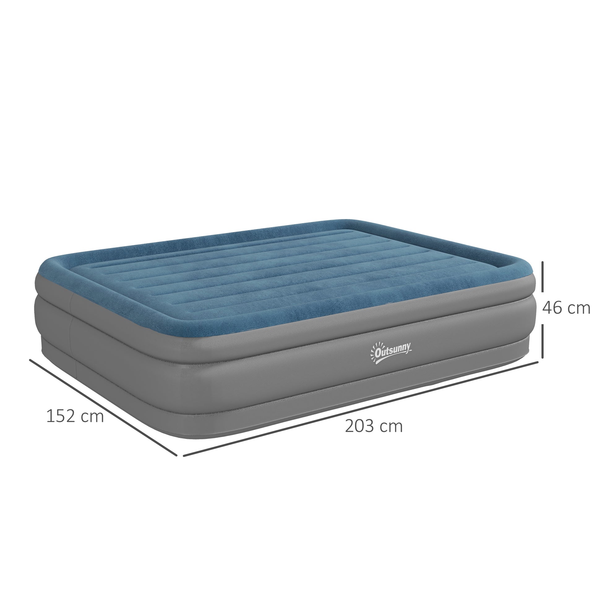 Outsunny Queen-Size Inflatable Air Mattress with Built-In Pump & Convenient Storage Bag - ALL4U RETAILER LTD