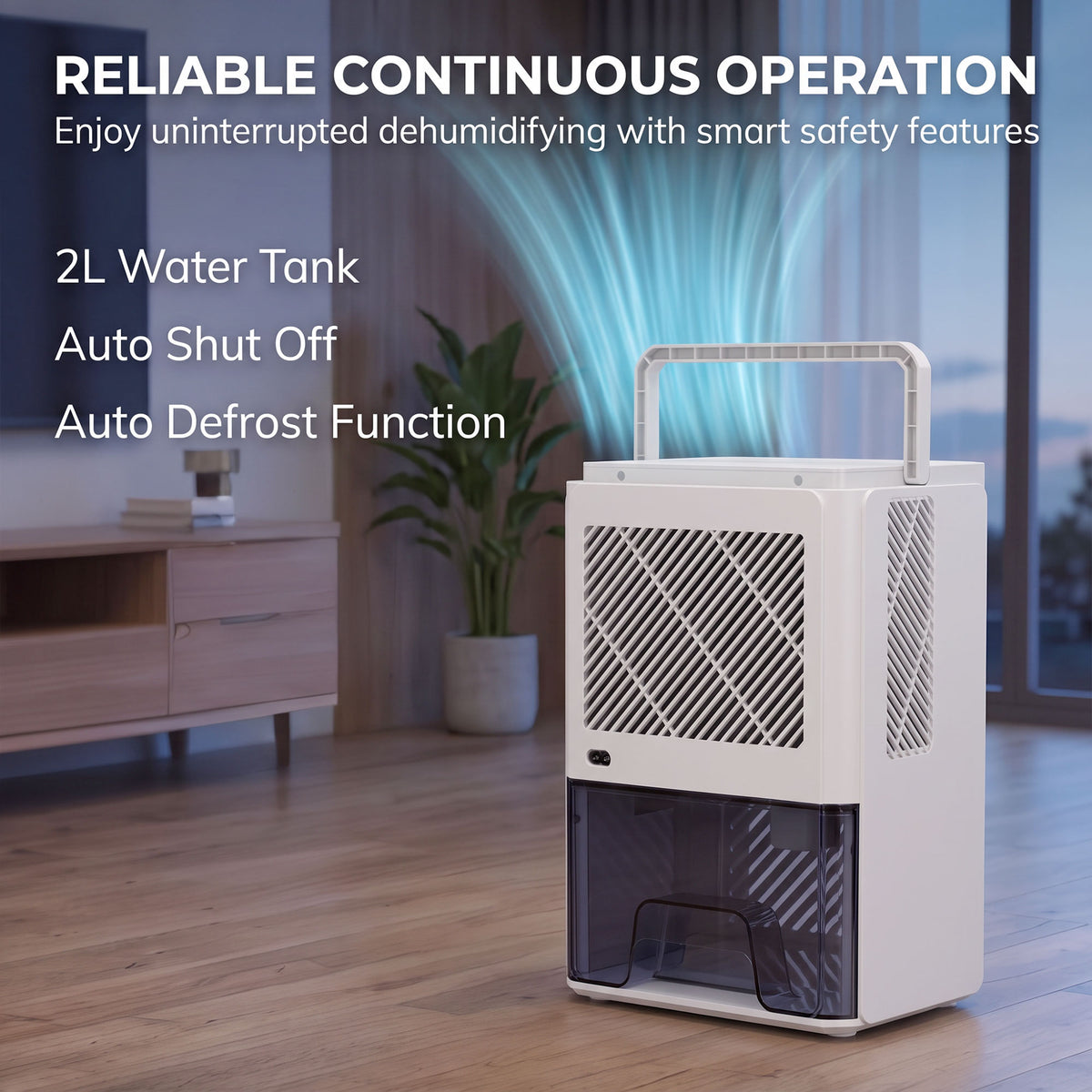 HOMCOM 400mL Daily Dehumidifier With RGB Lights Sleep Mode and Timer