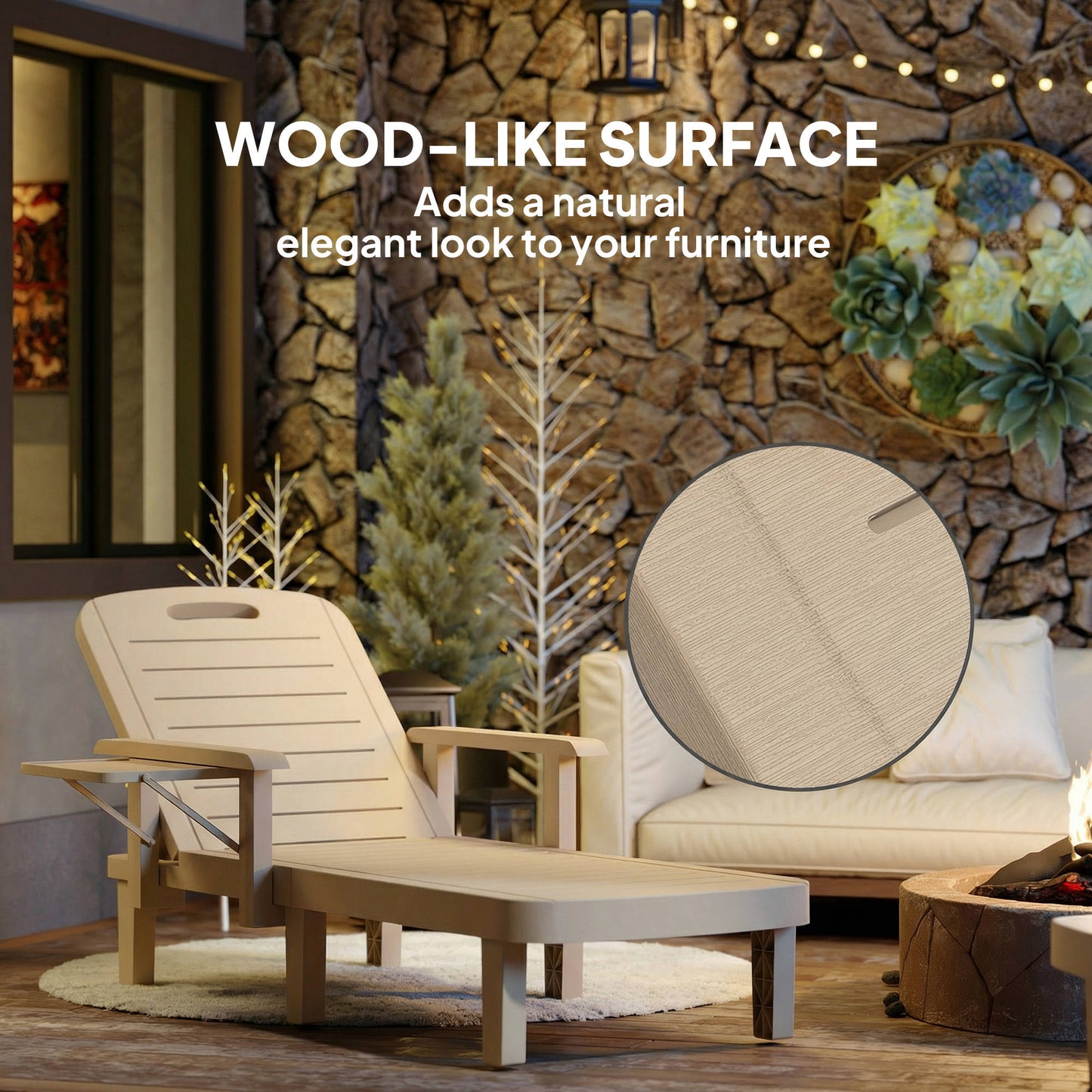 Outsunny Set Of 2 Reclining Sun Loungers 5 Position Adjustable Outdoor Chaise Lounge Chair With Armrests Khaki