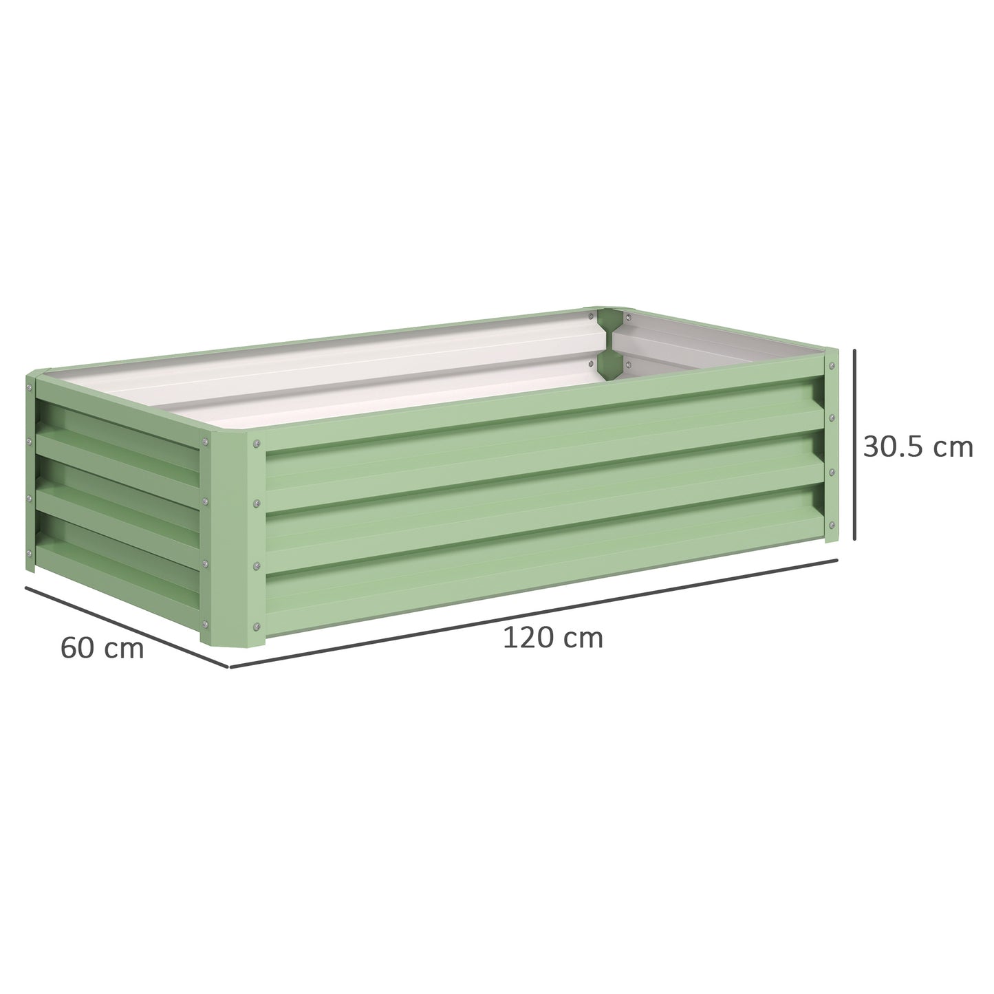 Outsunny Galvanised Raised Garden Bed For Herbs And Vegetables Outdoor Planter For Patio Balcony And Garden