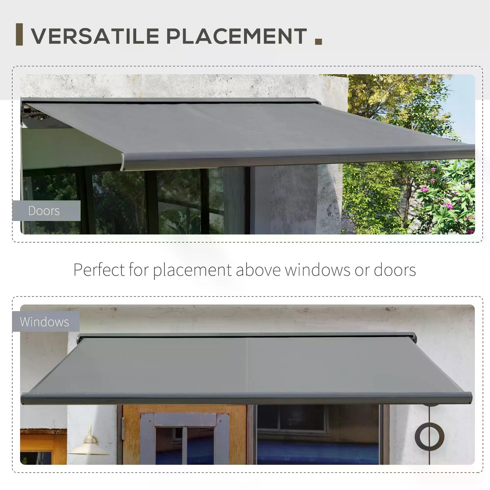 Outsunny 3x2.5m Grey Motorised Patio Awning with Remote Control - ALL4U RETAILER LTD