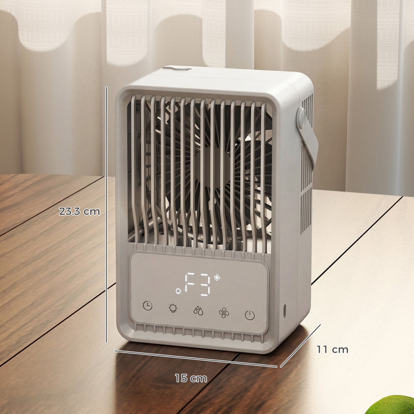 HOMCOM Portable Air Conditioner 4 In 1 Mini Cooler With 3 Wind Speeds 2 Mist Modes And 7 Colour RGB Light White
