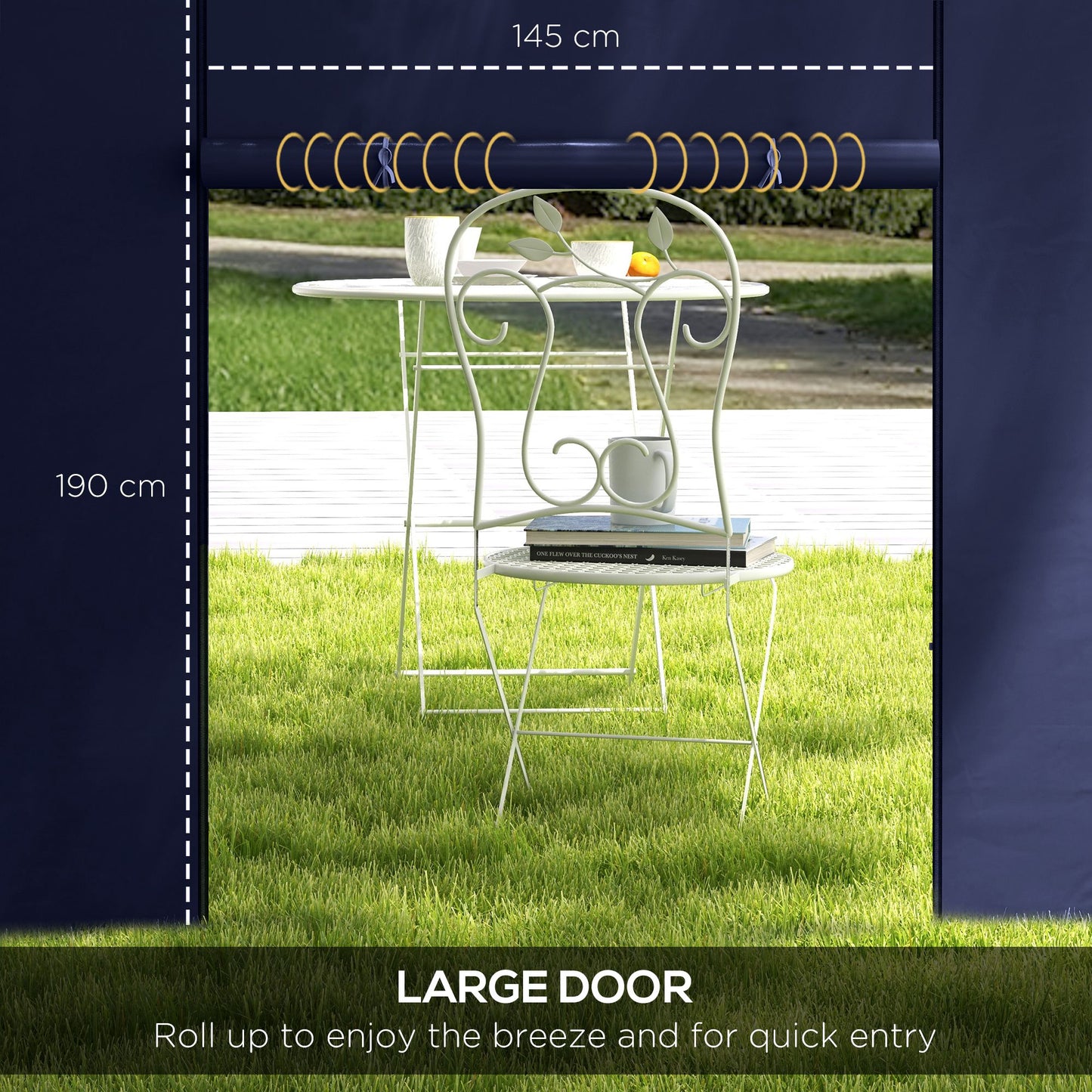 Outsunny Replacement Gazebo Side Walls Set 195 x 295 cm For 3x3m Or 3x6m Canopies Blue