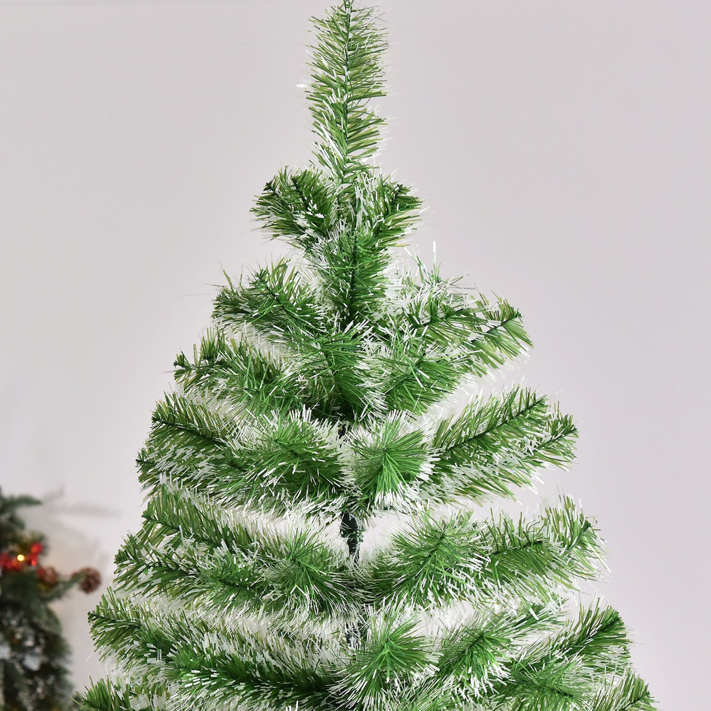 HOMCOM 2.1M Faux Pine Christmas Tree with Sturdy Metal Base - ALL4U RETAILER LTD