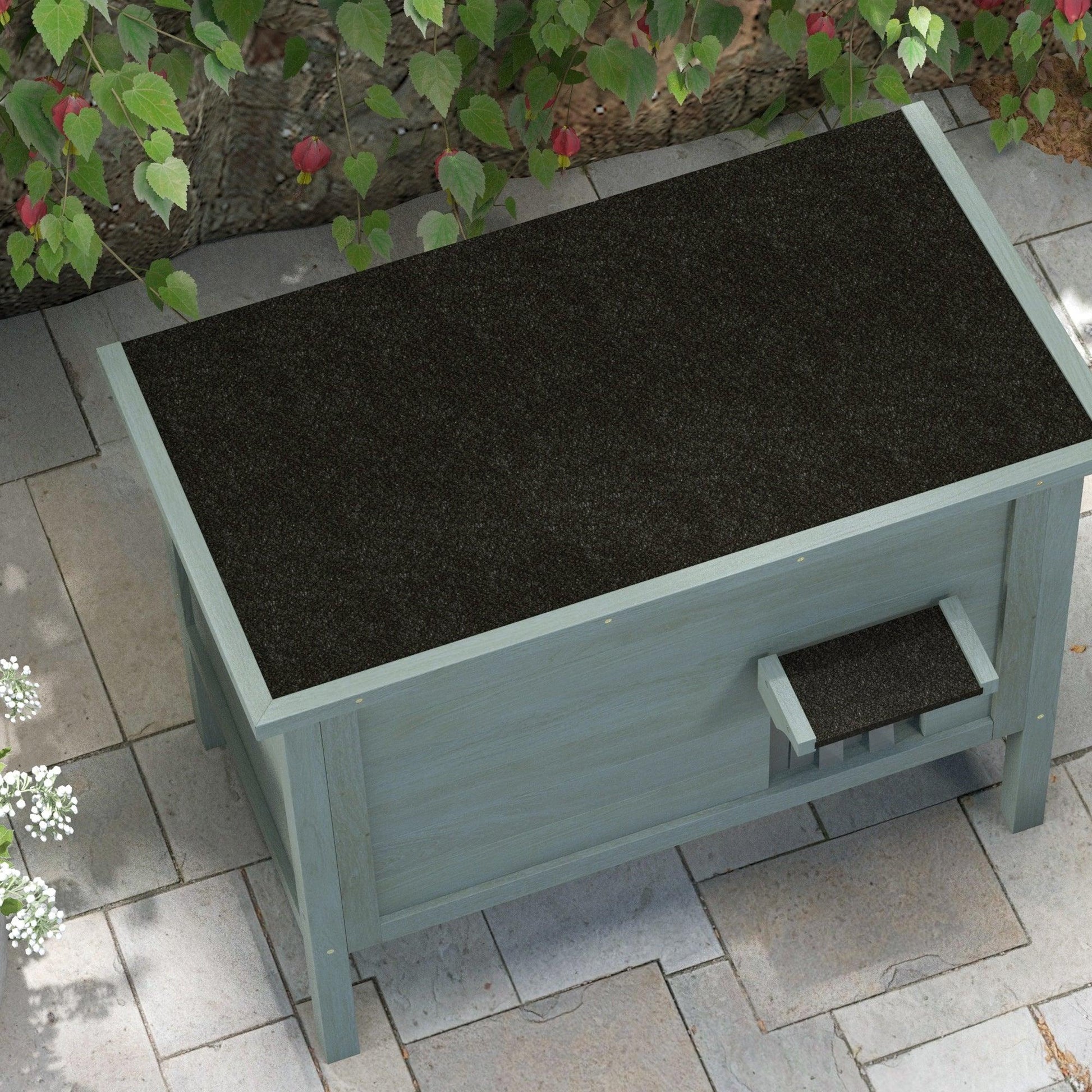 PawHut Feral Cat House Wooden Insulated with Removable Floor, Waterproof Openable Roof -Â Charcoal Grey - ALL4U RETAILER LTD