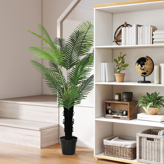 Artificial Areca Palm Tree 175cm with 16 PE Leaves Plastic Pot Flocked Soil Indoor Plant for Home Office Decor