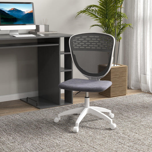 Vinsetto Grey Office Chair, Height Adjustable, Swivel Wheels - ALL4U RETAILER LTD