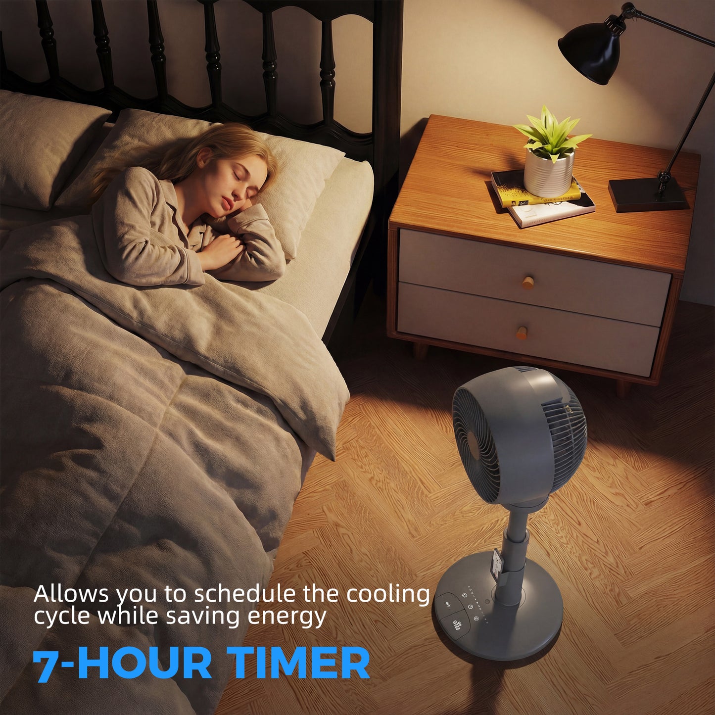 HOMCOM Air Circulator Pedestal Fan With Remote Control 3 Speeds 3 Modes 9 Inch Grey For Home Office