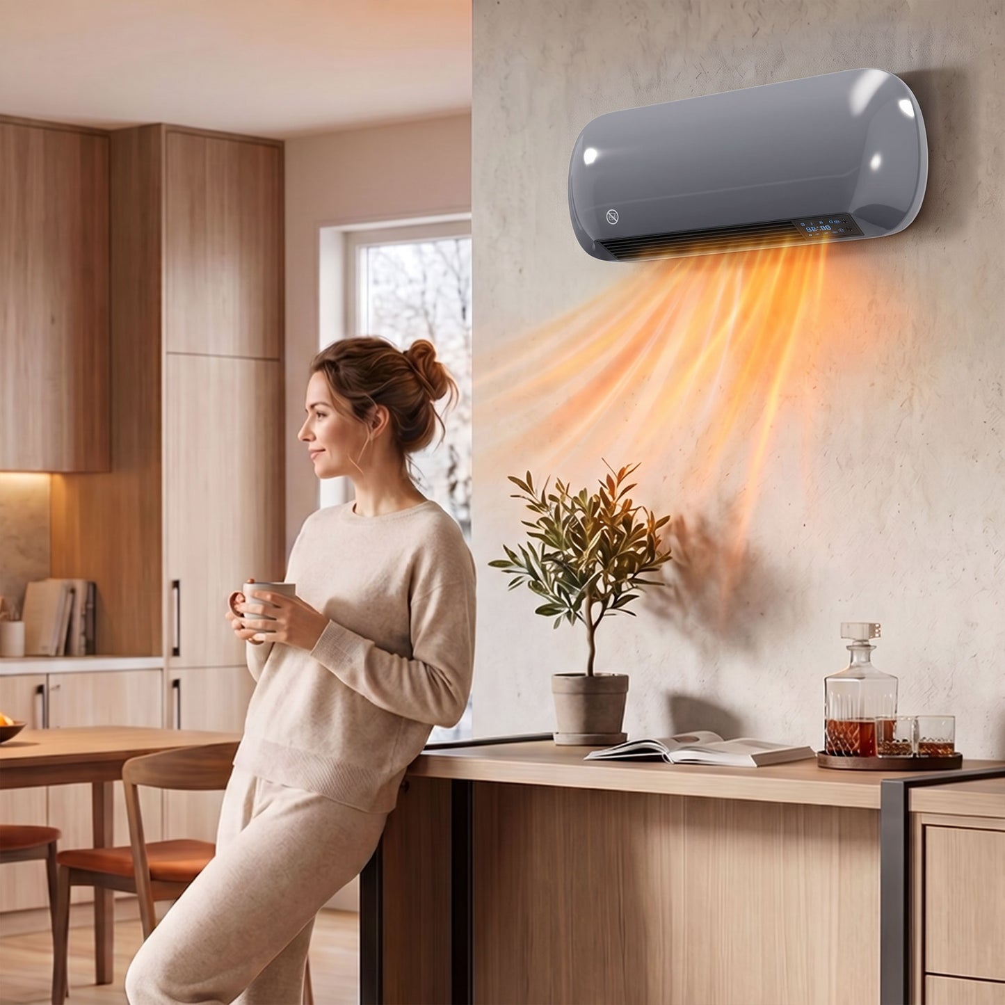 HOMCOM 2000W Wall Mounted Ceramic Space Heater With Remote Control