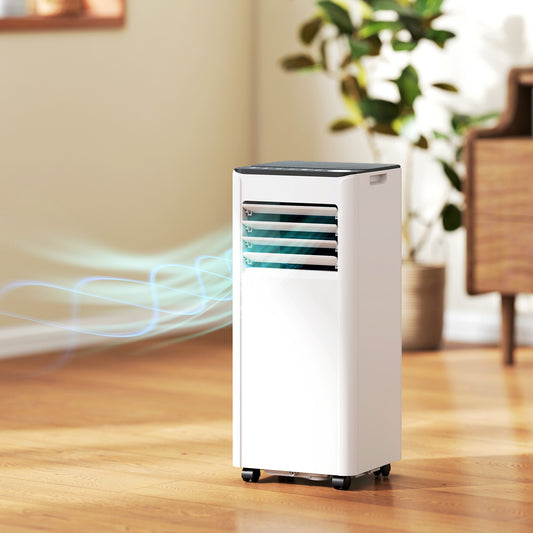 HOMCOM Portable Air Conditioner 7000 BTU 4 In 1 Unit With Cool Dehumidifier Fan Sleep Mode WiFi Voice Remote Control