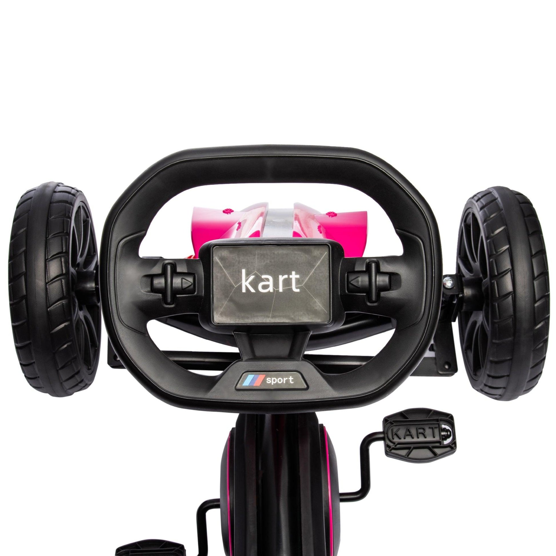 HOMCOM Children Pedal Go Kart w/ Adjustable Seat, Handbrake - Pink - ALL4U RETAILER LTD