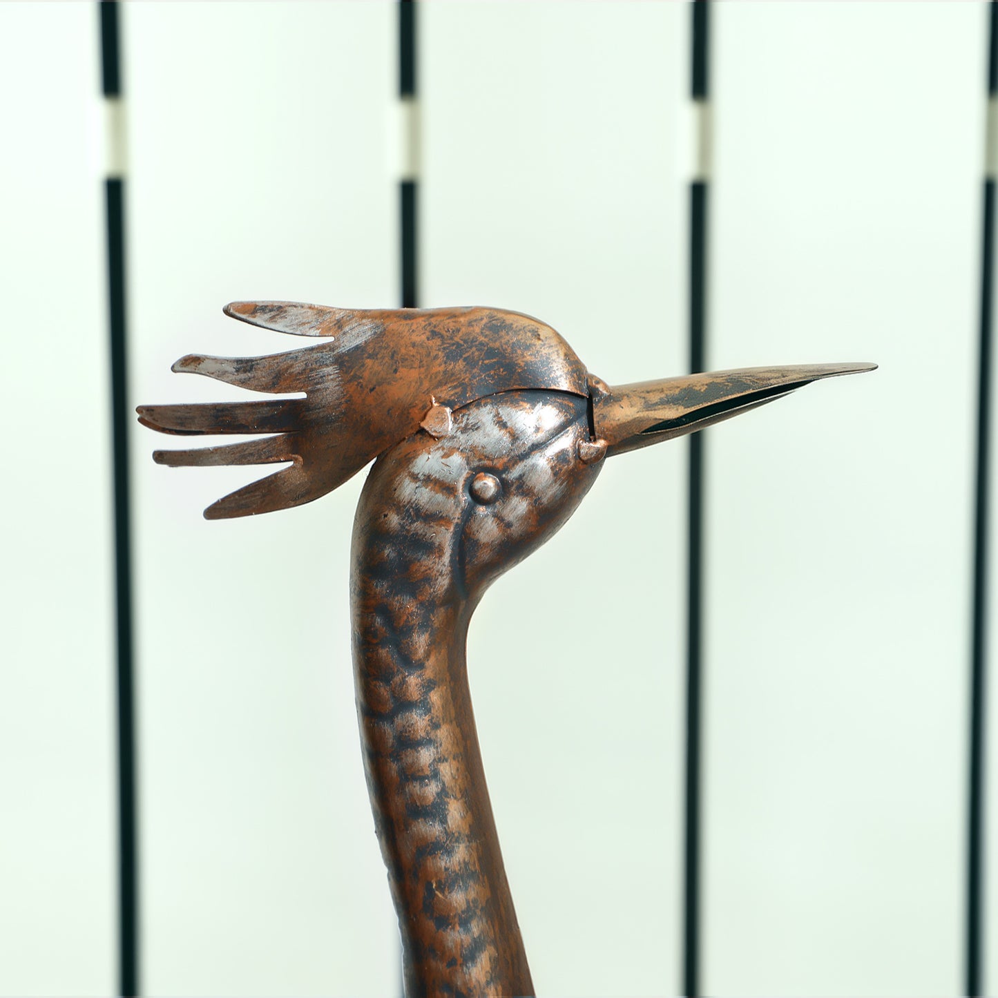 Outsunny Heron Garden Statue With Stakes Standing Metal Ornament For Patio Pond Landscape Decoration Silver Tone