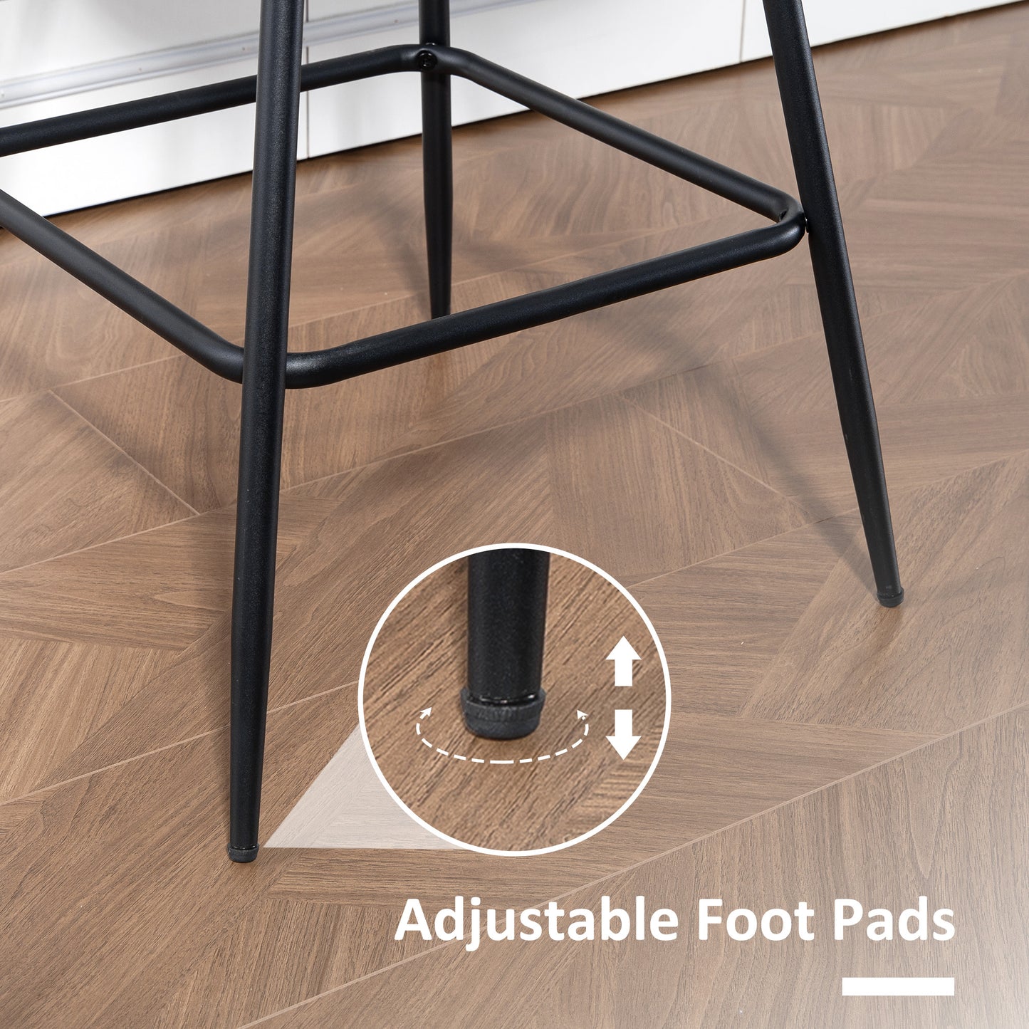 HOMCOM Set Of 2 PU Leather Swivel Bar Stools Brown For Kitchen Island Dining In Modern Home