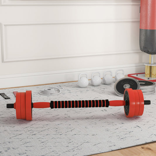 SPORTNOW 20kg Multi-Functional Adjustable Weight Training Set - Red - ALL4U RETAILER LTD