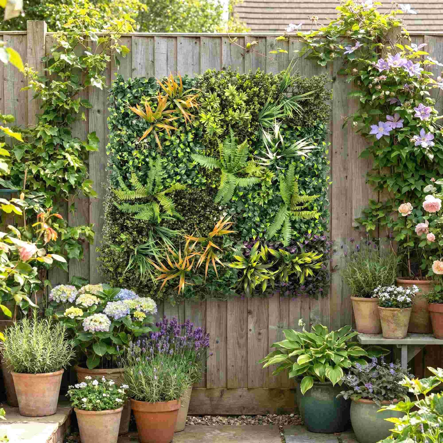 Outsunny Artificial Grass Wall Panels 100 X 100 Cm With Tie Connectors Greenery Backdrop For Outdoor Privacy