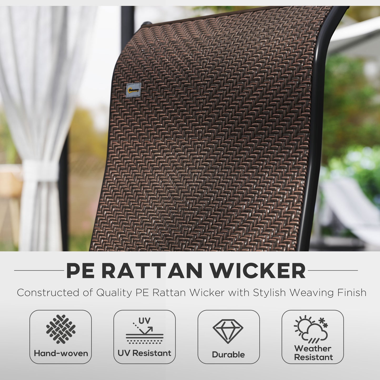 Outsunny Four Folding Garden Chairs With Seven-Position Adjustable Backs Dark Brown