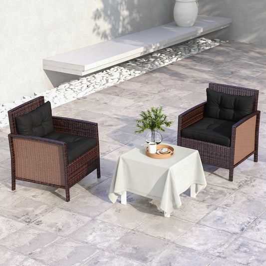 Outsunny 4-Piece Black Cushion Set for Outdoor and Indoor Patio Chairs - ALL4U RETAILER LTD