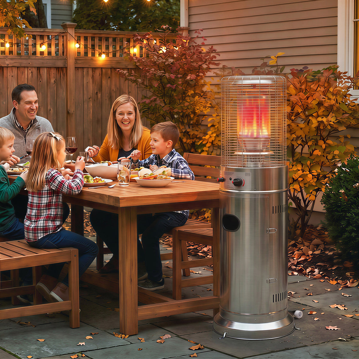 Outsunny 13 kW Stainless Steel Propane Patio Heater With Wheels