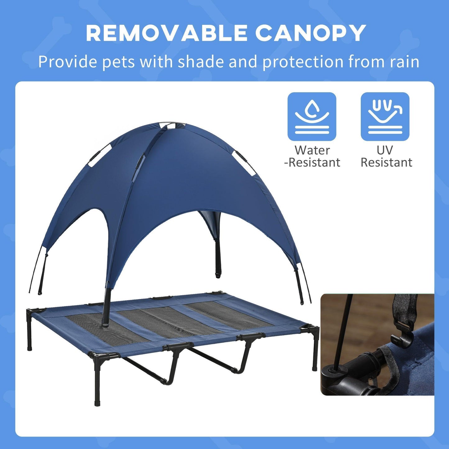 PawHut XL Dog Bed with Canopy - Waterproof & Elevated - ALL4U RETAILER LTD