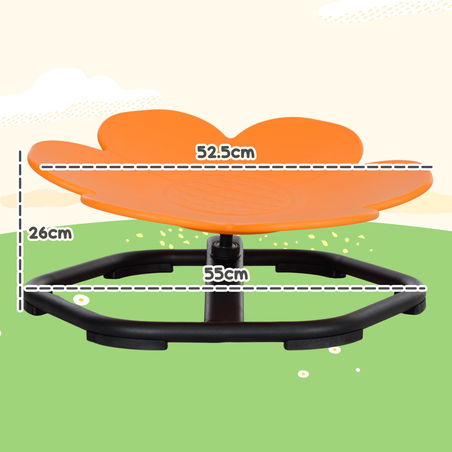 AIYAPLAY Sensory Spinning Chair for Kids Coordination and Balance Orange Non Slip Base Supports up to 50kg
