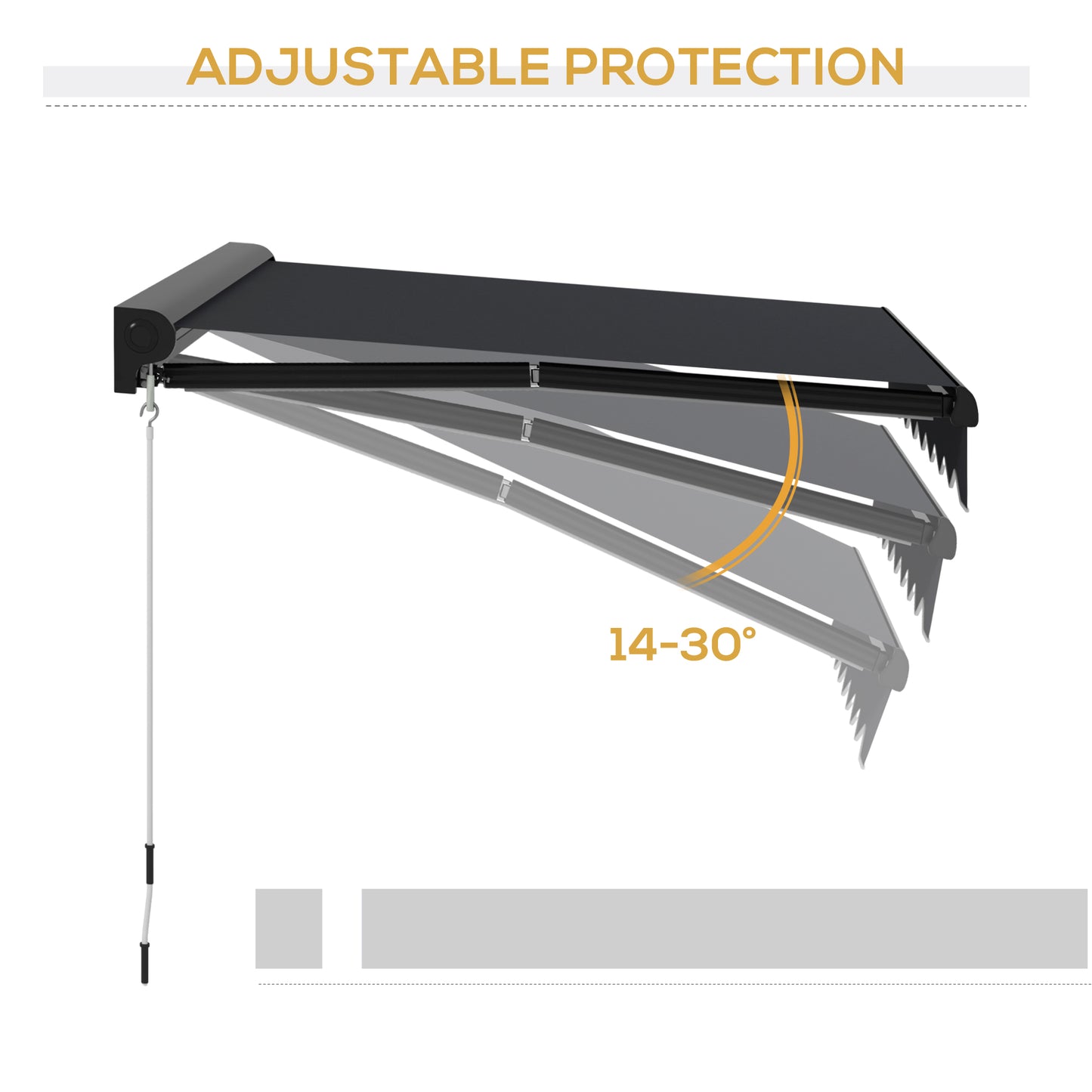 Outsunny 3x2.5m Electric LED Light Retractable Awning with Aluminium Frame for Patio Door Window