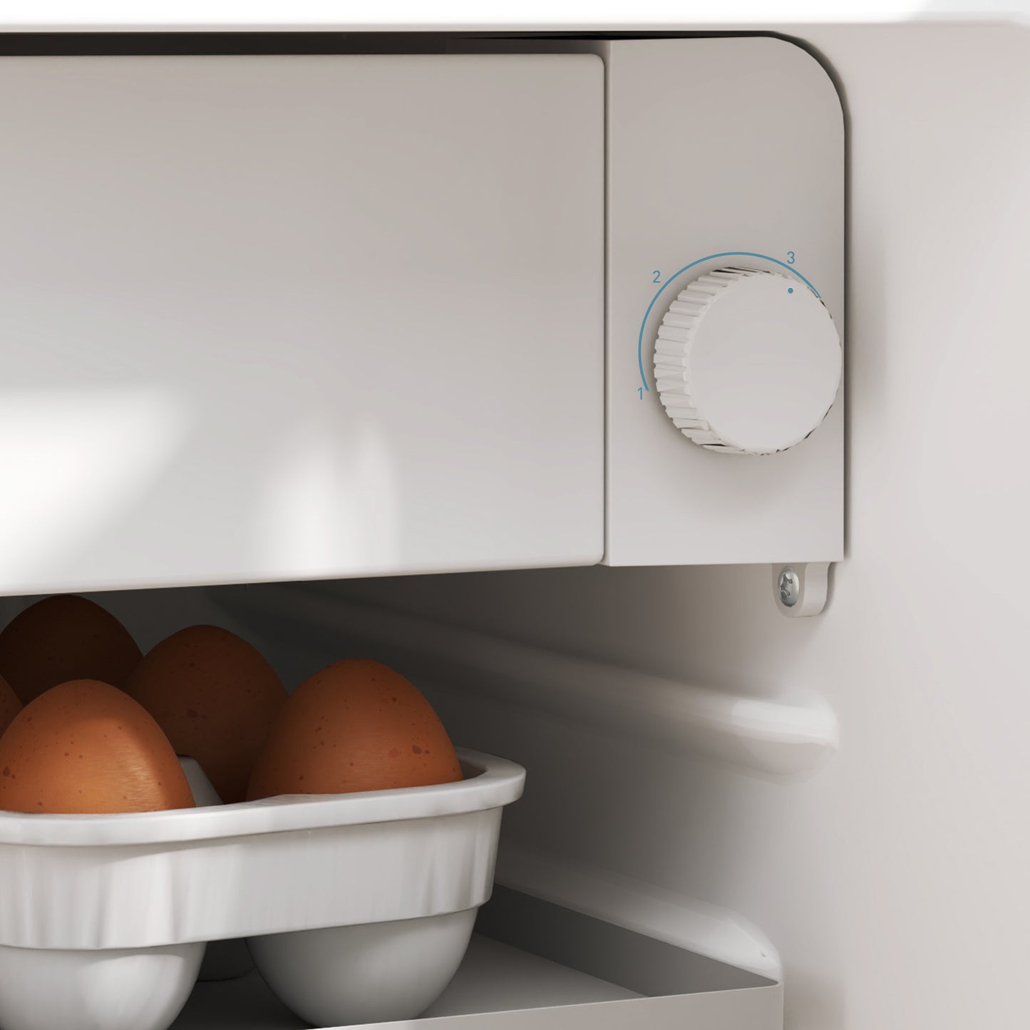 HOMCOM 46 Litre Lockable Countertop Fridge Cream White Ideal For Home Office Small Kitchen