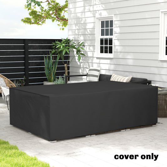 Outsunny Waterproof Outdoor Furniture Cover 222L X 155W X 67H Cm Black For Patio Rattan Set