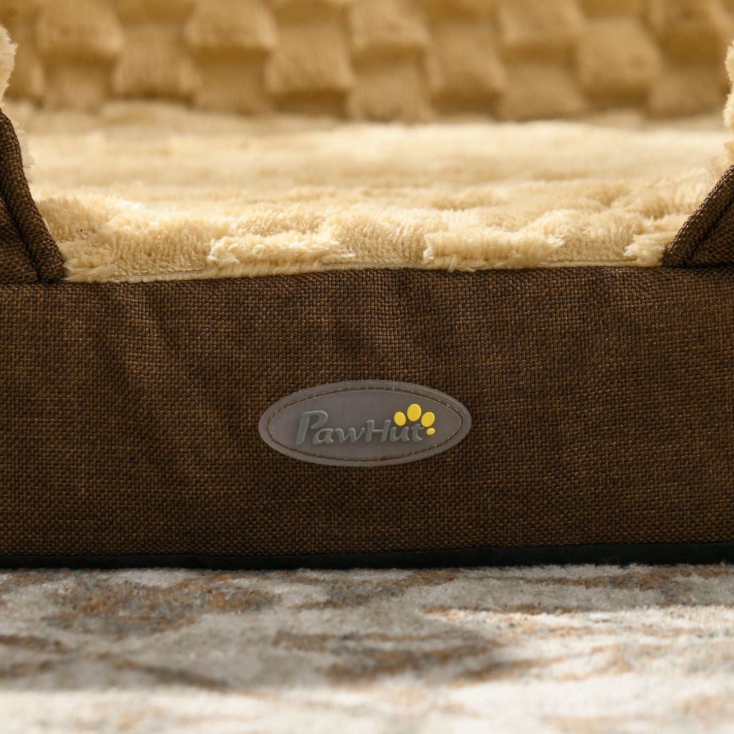 PawHut Cozy Pet Mattress with Washable Cover and Non-Slip Base for Small Dogs - Brown 70L x 50W x 18Hcm - ALL4U RETAILER LTD