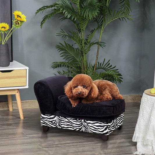 PawHut Dog Sofa Elevated Pet Chair Cat Couch w/ Hidden Under Seat Storage - ALL4U RETAILER LTD