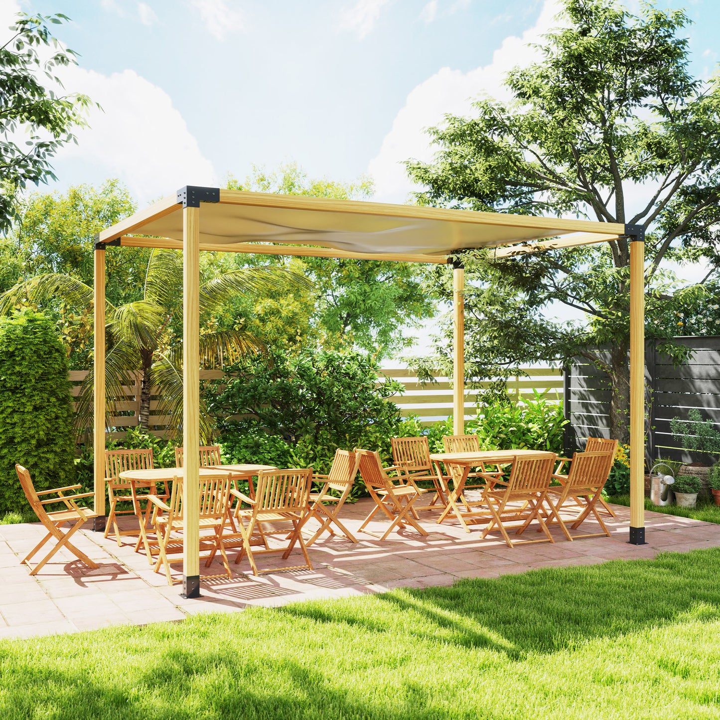 Outsunny Pergola Brackets Kit Diy 3 Way Corner Brackets And 4x4 Post Base For Lumber 8 Pieces With Screws