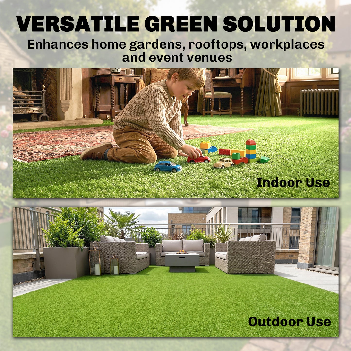 Outsunny Pet Turf Artificial Grass 1m X 4m Low Maintenance Realistic Lawn With Drain Holes For Garden Green