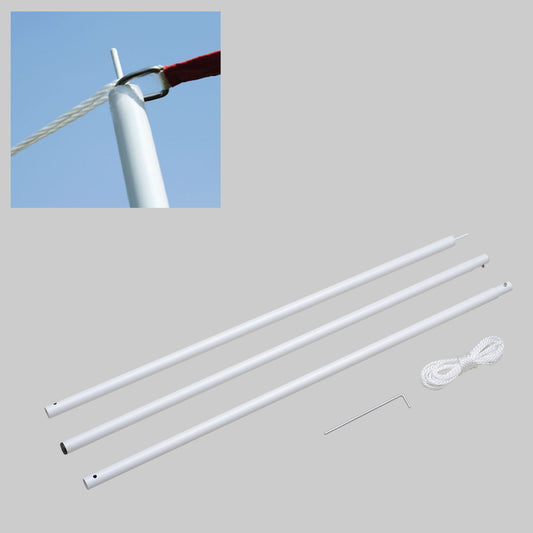 Outsunny Adjustable Sun Shade Installation Pole Kit with Eye Bolt and Rope - ALL4U RETAILER LTD