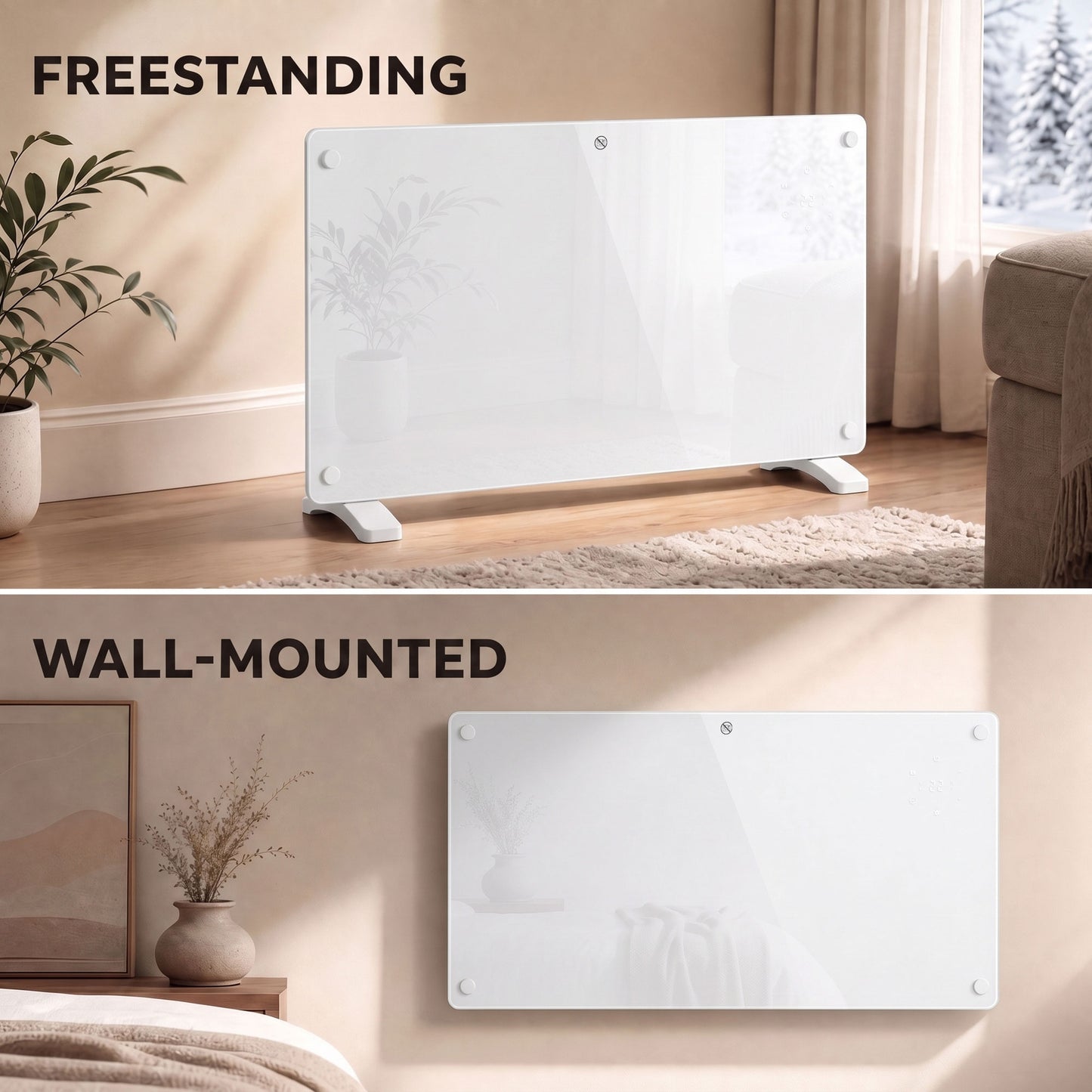 HOMCOM 1500W Smart Wall Mounted Electric Panel Heater
