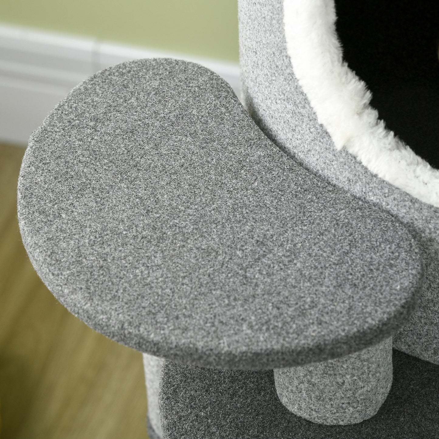 PawHut Barrel-Designed Cat Tree with Scratching Posts and Cozy Platforms in Grey - ALL4U RETAILER LTD