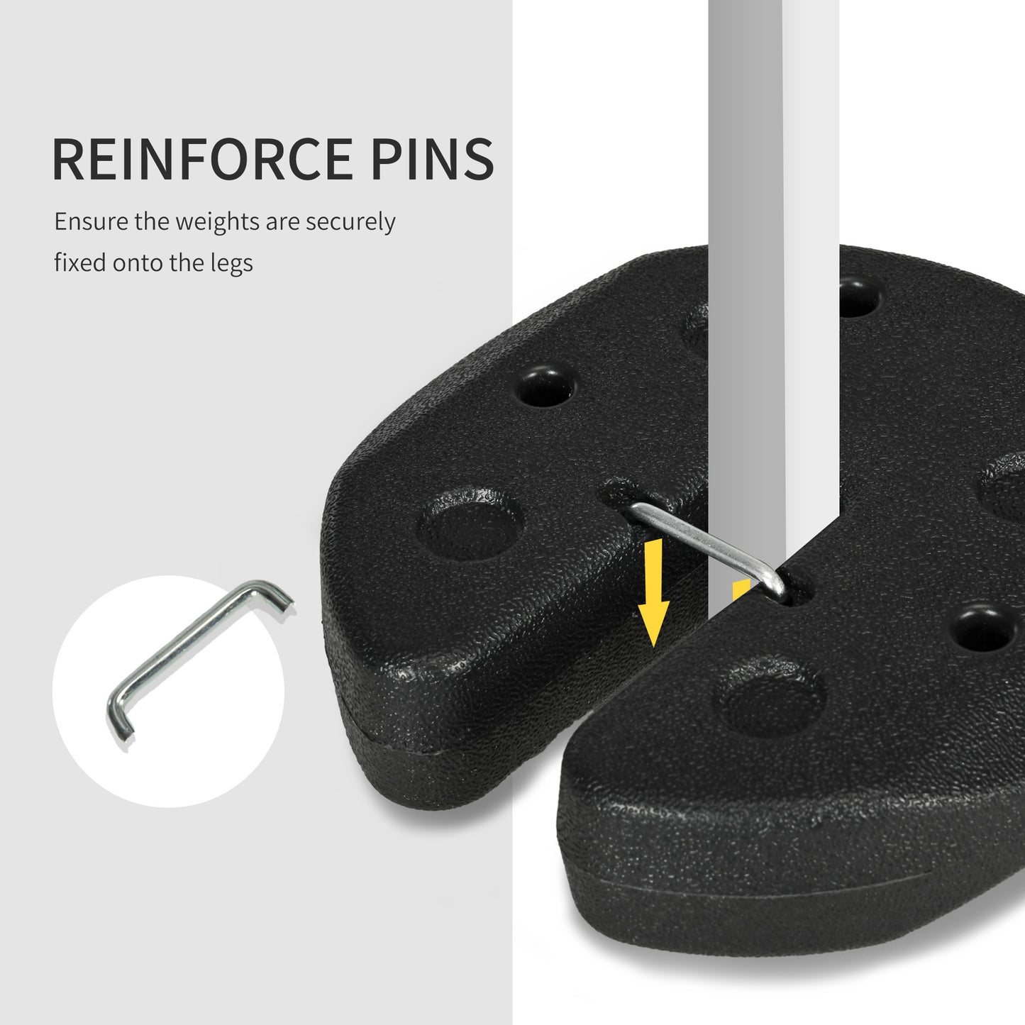 Outsunny Gazebo Weights Set of 8, 24KG Cement Filled Weights for Gazebo Legs with Reinforced Pins and Carry Belt