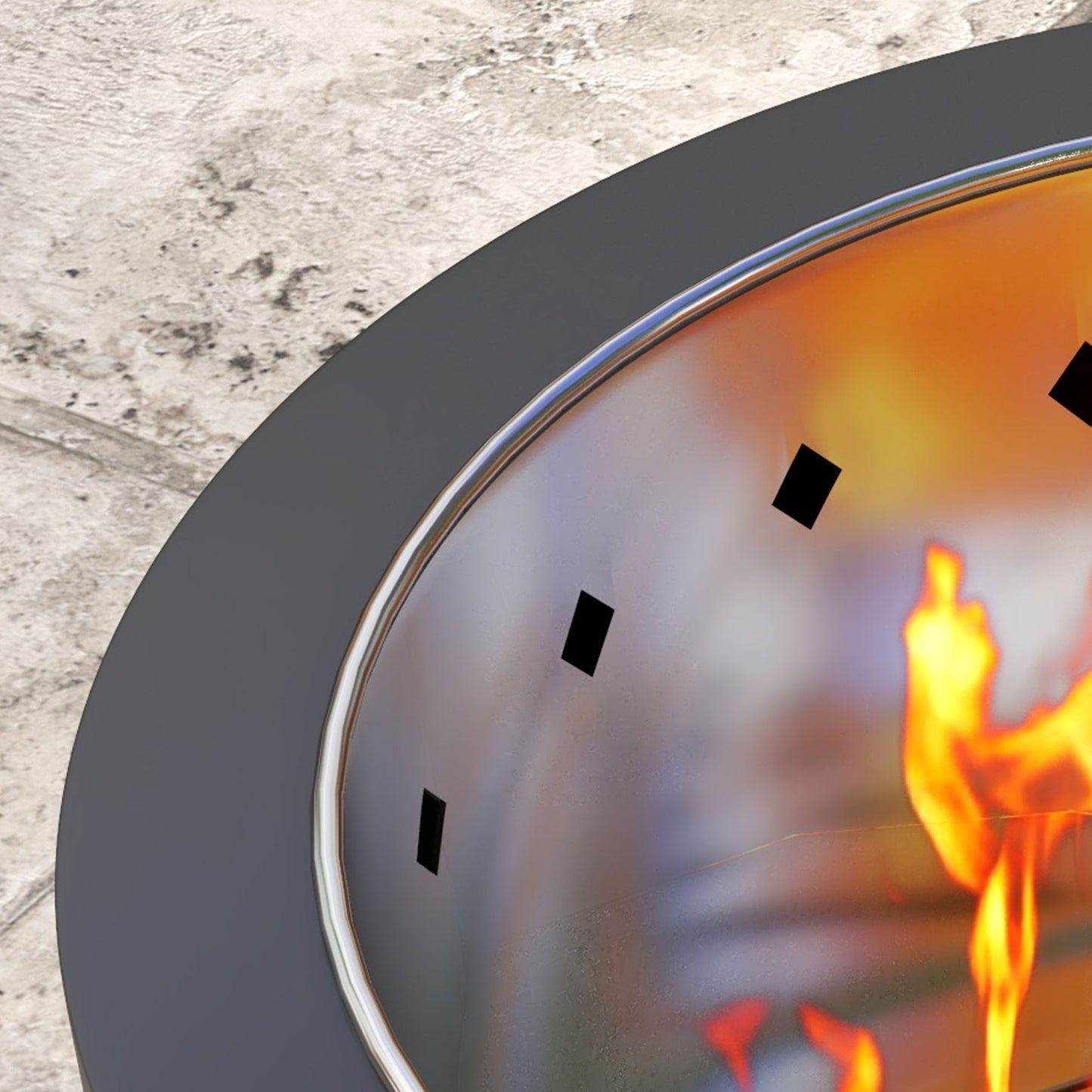 Outsunny Smokeless Fire Pit 45cm Portable Wood Burning Fire Pit Round Metal Bonfire Stove For Garden Camping Black