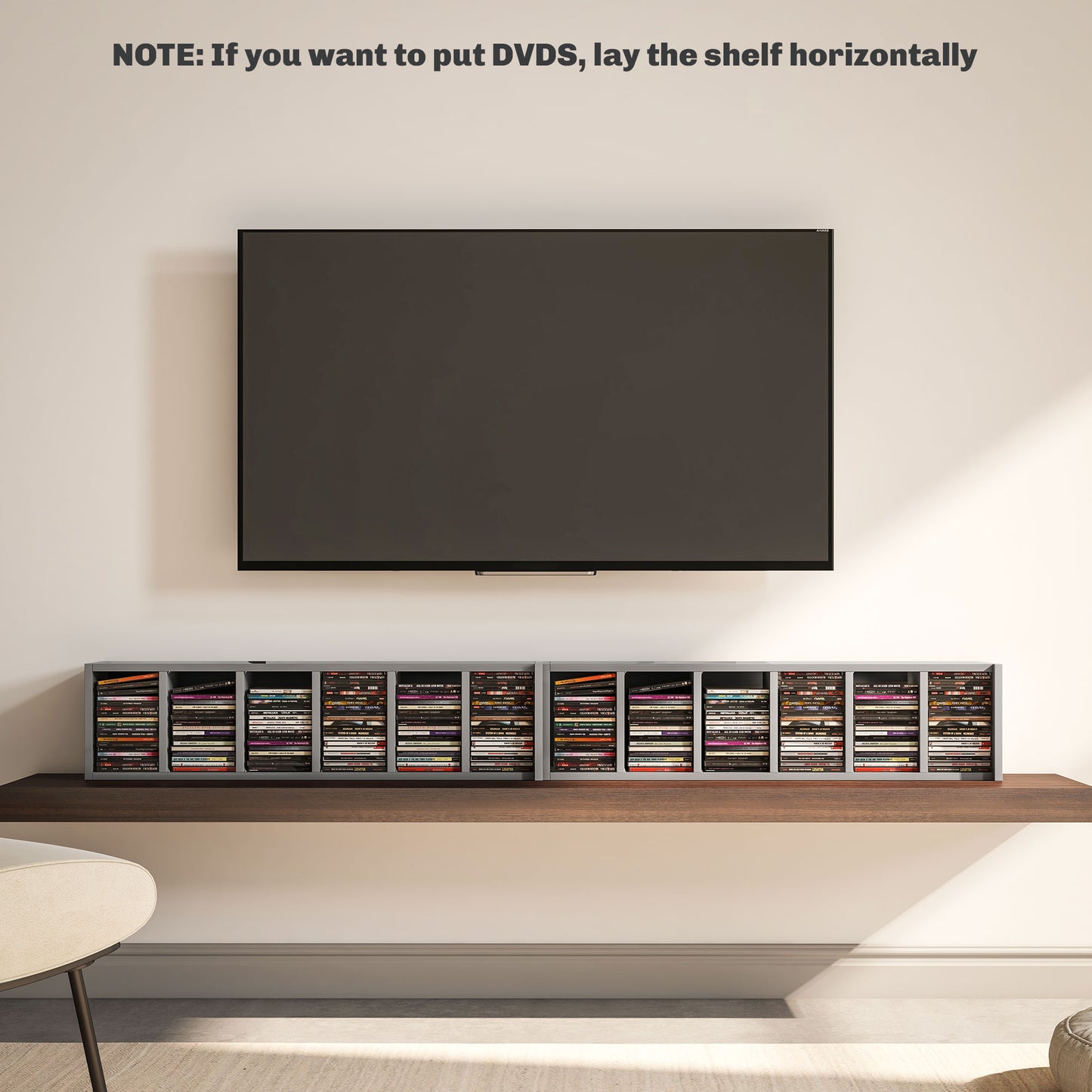 HOMCOM Set Of 2 CD Display Shelf Units With Adjustable Shelves High Gloss Grey Melamine