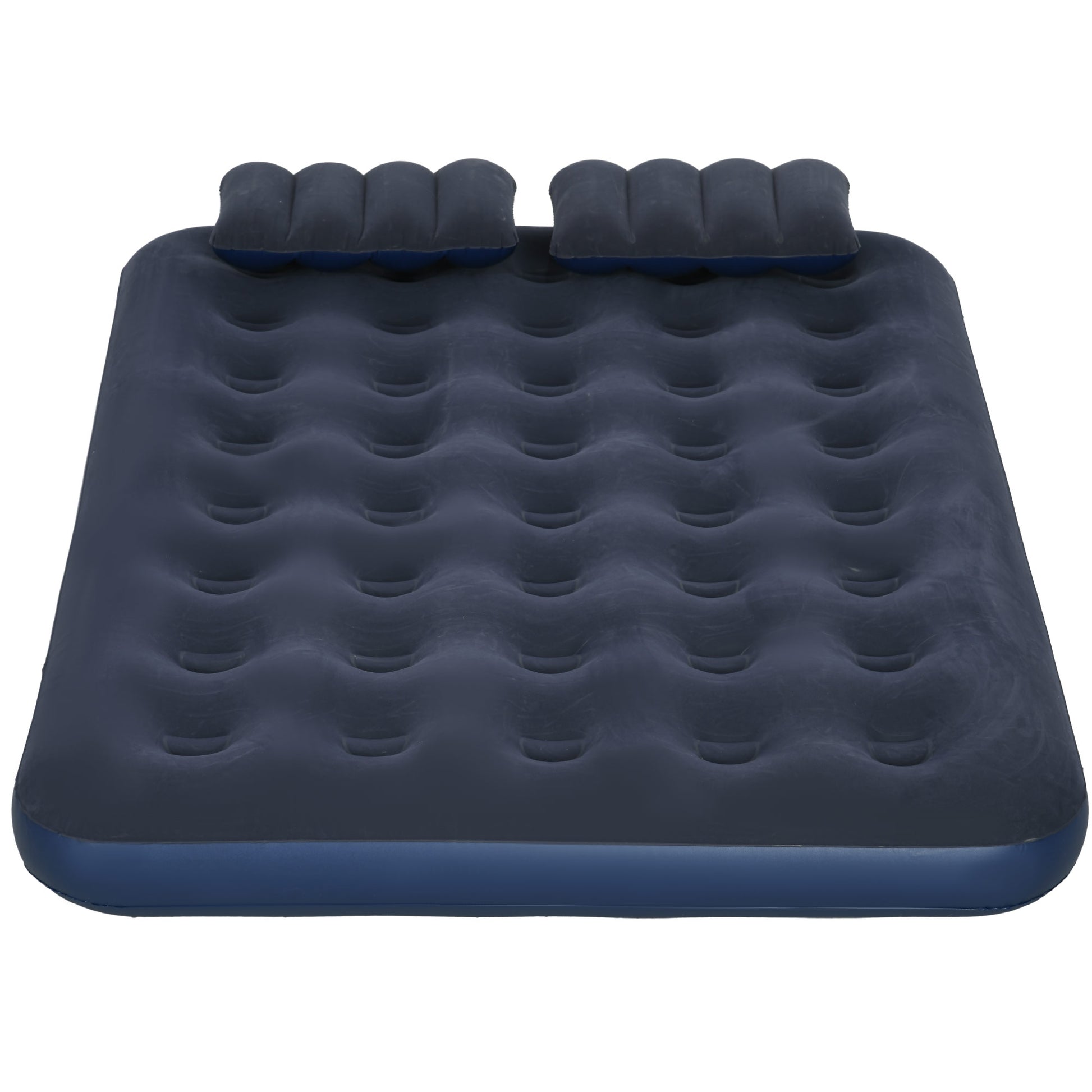 HOMCOM Inflatable Comfort: Queen-Size Air Mattress with Integrated Pump and Pillows, Azure Blue - ALL4U RETAILER LTD