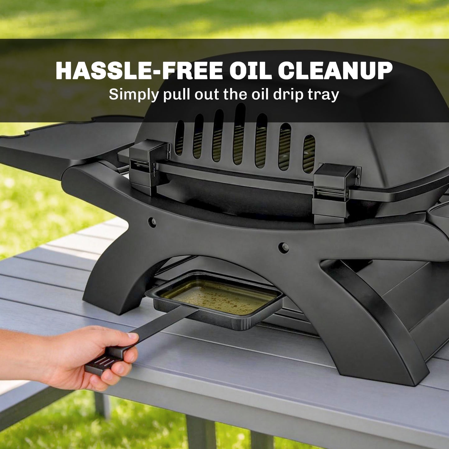 Outsunny 2 Burner Gas Grill With Detachable Side Tables 3.8 KW Steel BBQ Grill Cast Iron Grates Lid And Thermometer