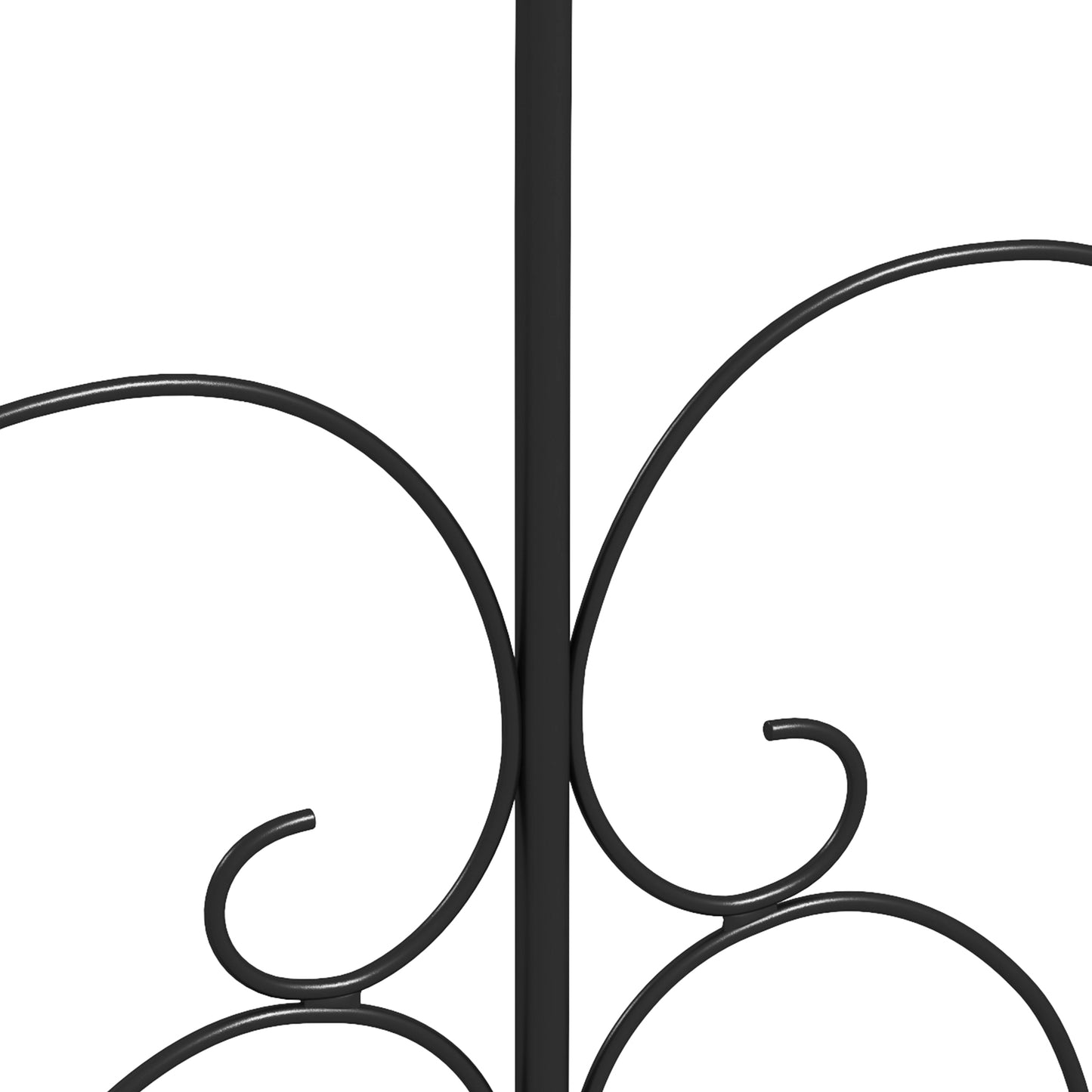 Outsunny Decorative Heart-Shaped Metal Garden Fence Panels - Set of 5, Flexible Outdoor Picket Design, Black - ALL4U RETAILER LTD