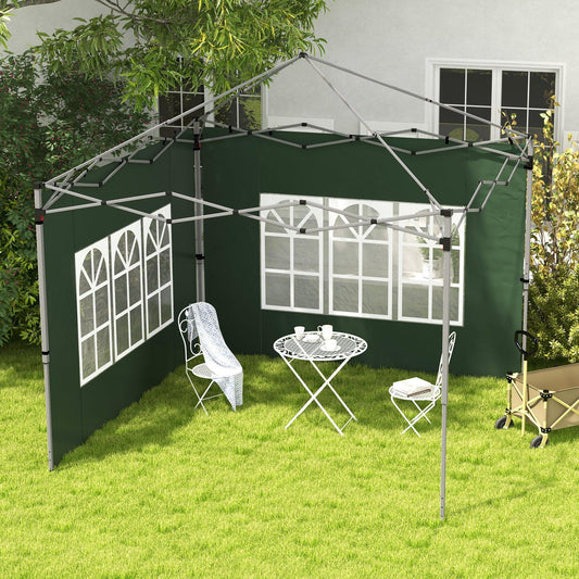 Outsunny Gazebo Side Panels for 3x3(m) or 3x4m Pop Up Gazebo, 2 Pack, Green - ALL4U RETAILER LTD