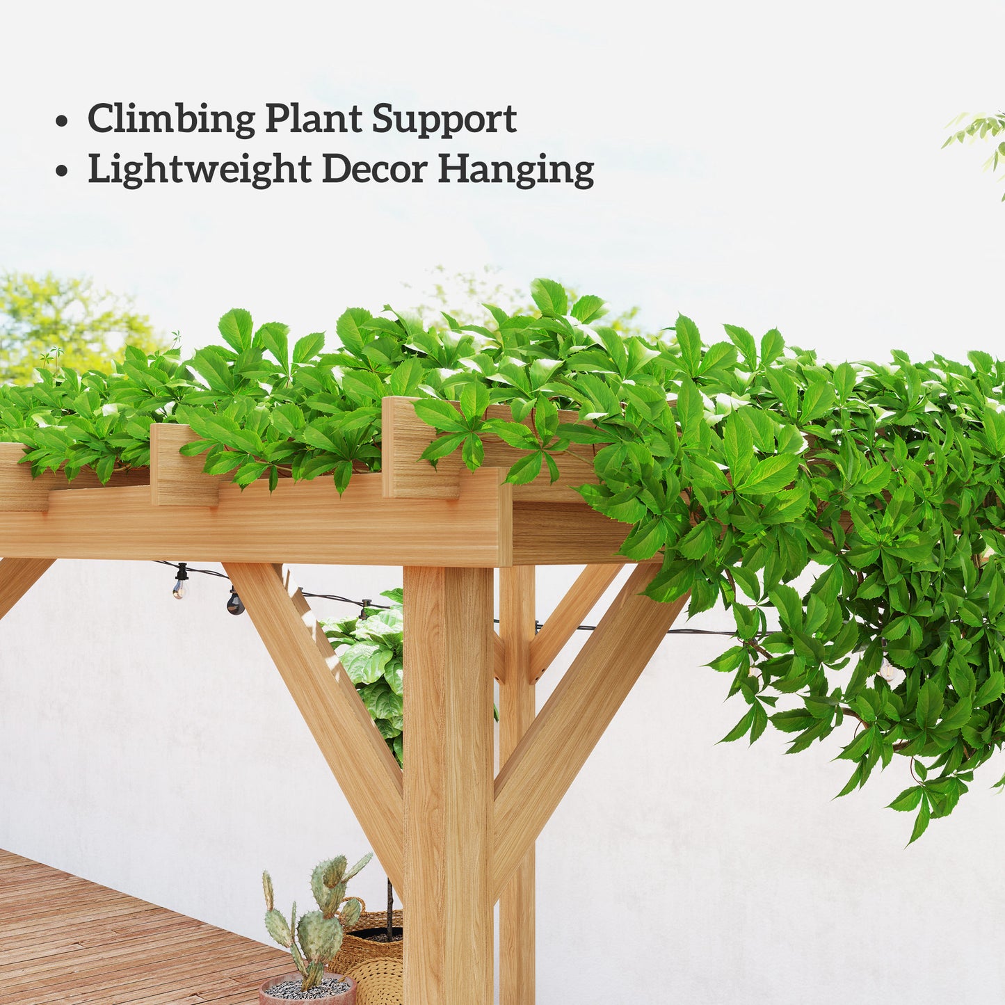 Outsunny 3 By 3 Meter Wooden Pergola Kit Garden Gazebo Shelter With Stable Structure For Climbing Vines Dark Brown