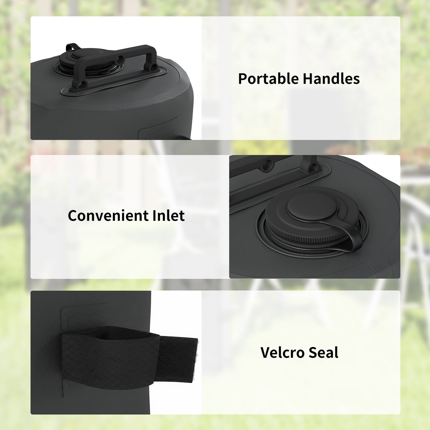 Outsunny 4 Piece Gazebo Weights Sand Bags And Water Weights Bags With Carry Handles For Garden Marquee Parasol Black