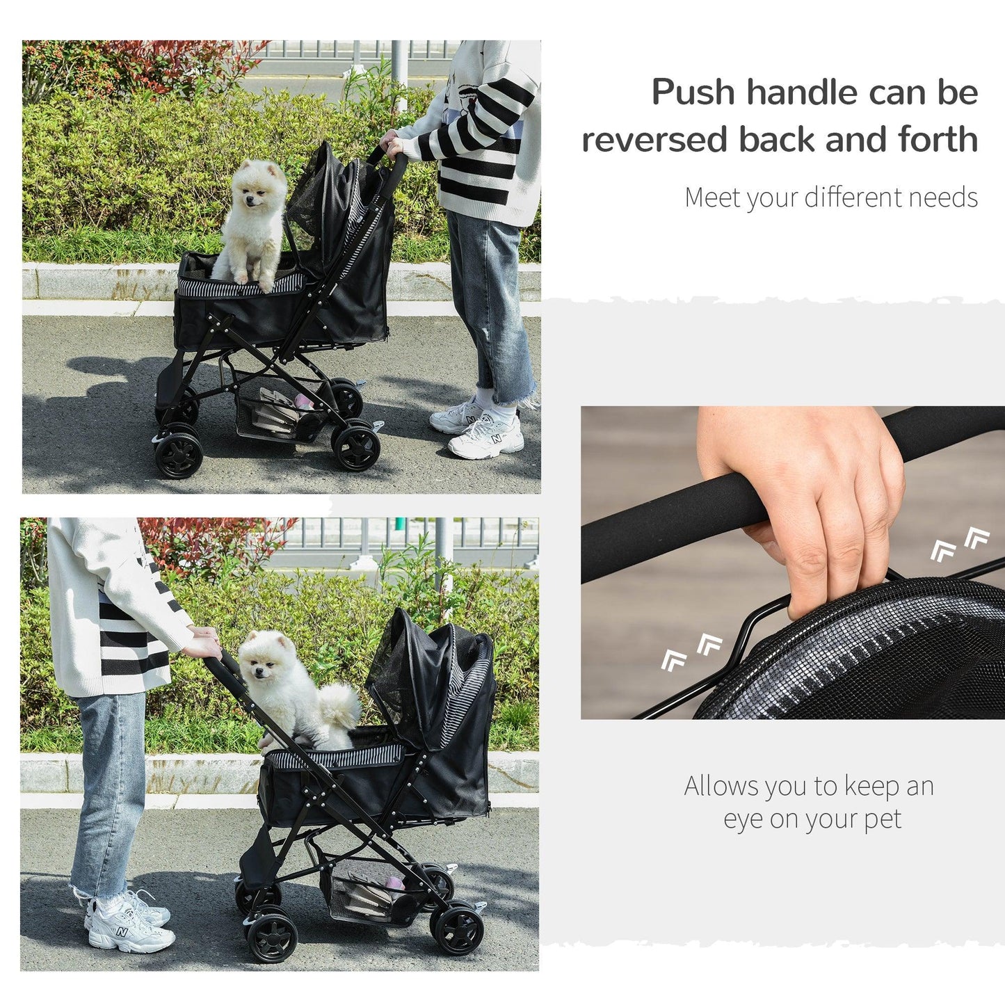 PawHut Pet Stroller Foldable Travel Carriage - ALL4U RETAILER LTD