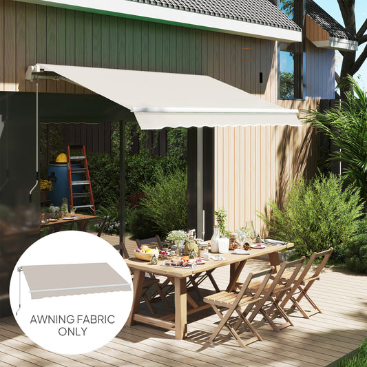 Outsunny 3 x 2.5 m Awning Replacement Canopy Cream White UPF 50+ Water Resistant Fabric