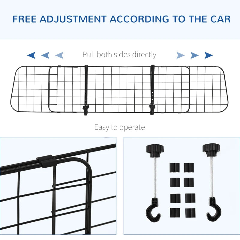 PawHut Heavy Duty Black Pet Dog Car Barrier - Secure and Reliable Vehicle Safety Partition - ALL4U RETAILER LTD