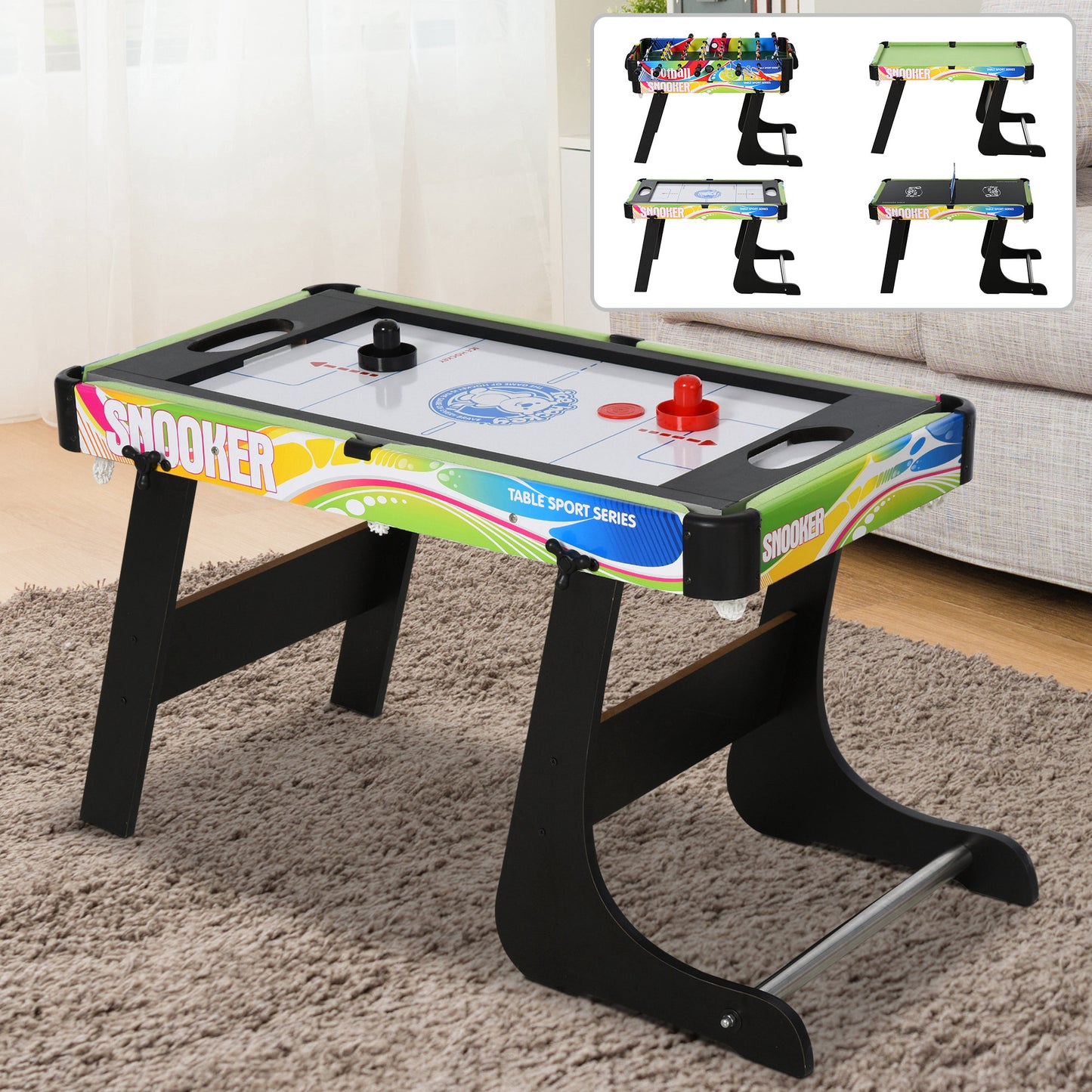 HOMCOM 4-in-1 Indoor Multi-Game Sports Table - ALL4U RETAILER LTD